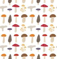 Seamless pattern of hand drawn doodle sketch mushroom isolated vector