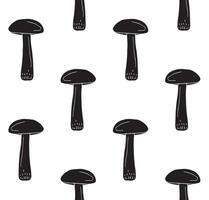 Seamless pattern of hand drawn doodle sketch brown cap boletus mushroom isolated on white background vector