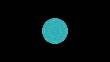 Abstract Concentric Circles animation with Teal Lines on Black Background video