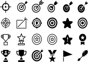 Target Icon Design in Four style with Editable Stroke. Line, Solid vector