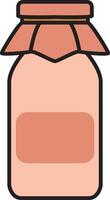 Flat illustration of a jar with a fabric-covered lid and label, ideal for jam, honey, or preserved goods. Great for farm, kitchen, or food-themed designs. vector