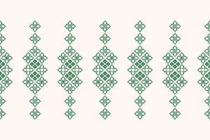 Cross stitch decor art of ethnic pattern color brown cream background fabric pixel. vector