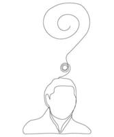line art design question mark quiz confuse man male boy continuous line art. vector