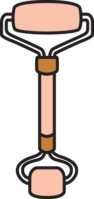 Minimal cartoon-style facial roller with pink stones and a simple outlined design. Great for beauty, skincare, and wellness-related illustrations.