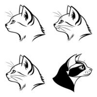 Minimalist Cat Face Illustration for Print and Web vector