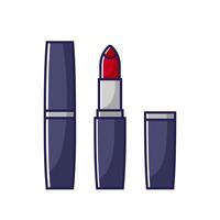 Red lipstick icon. Colored illustration in line style isolated on white background. vector