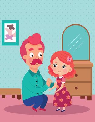 Father and Daughter Cute Moment