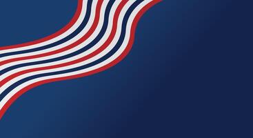 Red blue waving lines abstract background, Wave flag vector