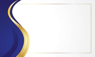 Abstract blue and gold waves on luxury background vector