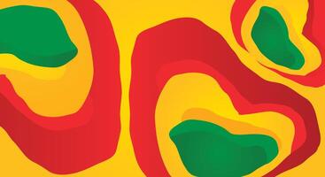 Abstract red and green liquid pattern on yellow background vector