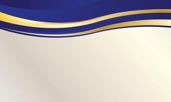 Blue and gold wave abstract background vector