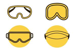 Set of different safety goggles and eyewear for protection in industrial and work environments, clear line art style for illustrations labour day or labor day line art icon set vector