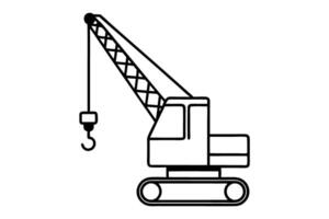 Construction Crane Icon Set Featuring Various Cranes for Lifting, Moving, and Heavy Duty Work in Different Styles Labour Day or Labor Day Line Art Icon Set vector