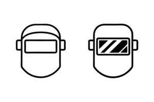 welding masks, showcasing different angles and detailed face shields Labour day or labor day line art icon set vector