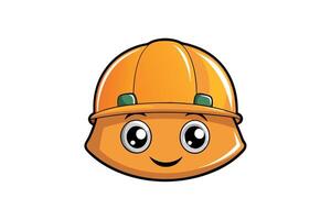 Cartoon construction helmet with a smiling face, symbolizing safety, protection, and hard work, ideal for Labor Day or Labour Day themes vector