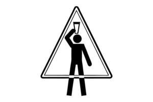 laborers with warning sign construction hats and tools in different poses labour day or labor day line art icon set vector