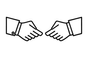 multiple handshake styles, representing cooperation, teamwork, and business deals labour day or labor day line art icon set vector