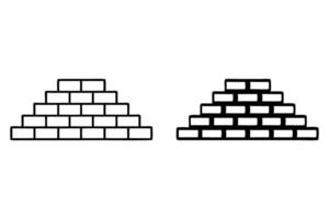 pile of bricks with different layers, construction theme, building material, and brickwork design, used for construction, home improvement, and DIY projects, labour day or labor day line art icon set vector