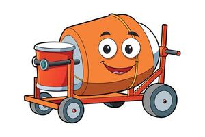 cement mixer on a Transparent Background, symbolizing construction, building, and hard work, ideal for Labor Day or Labour Day illustrations vector