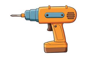 Electric drill with sharp drill bit on a Transparent Background, offering a clear view for industrial or DIY tool enthusiasts during Labor Day or Labour Day preparations vector