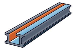 steel beam with a sleek orange stripe, perfect for industrial and construction applications, isolated on Transparent Background for clear visibility vector