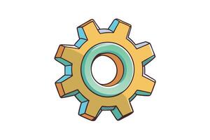 mechanical gear or cogwheel illustration, ideal for industrial and business concepts related to automation, engineering, and technology Labor Day vector