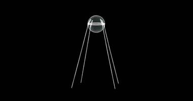 Hologram screen 3d of Sputnik Satellite - loop video