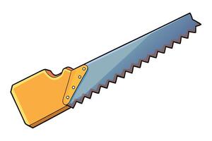 Saw Blade with Yellow Handle Ideal for Construction Work and DIY Projects, Perfect for Labour Day vector