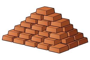 stacked pile of red bricks, perfect for showcasing construction materials, craftsmanship, and hard work, ideal for Labour Day or Labor Day content vector