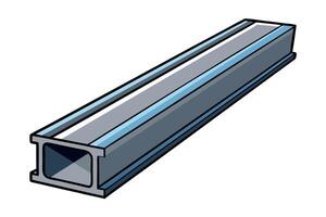 Steel structural beam with a blue and orange stripe, designed for construction projects, isolated on Transparent Background for architectural and engineering use vector