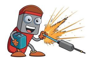 welder creating sparks while working with safety equipment, showcasing welding tasks and industrial work, perfect for labour day or labor day projects vector