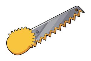 Saw Blade with Yellow Handle, Ideal for Construction Work and DIY Projects, Perfect for Labour Day vector