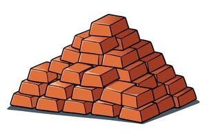 pile of stacked bricks arranged in a pyramid shape on a white background, perfect for construction, building themes, or Labour Day or Labor Day projects vector