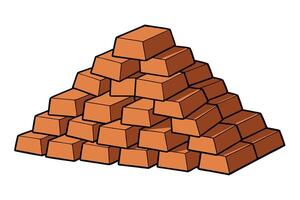 neat pile of red bricks on a Transparent Background, symbolizing construction and building work, ideal for themes related to Labour Day or Labor Day vector