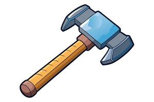 heavy hammer tool with a wooden handle isolated on a Transparent Background, suitable for construction, Labor Day or Labour Day celebrations vector