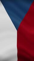 Czech Republic Waving Flag in Vertical Orientation. Realistic Flag Animation. Seamless Loop Background. video