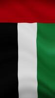 United Arab Emirates Waving Flag in Vertical Orientation. Realistic Flag Animation. Seamless Loop Background. video