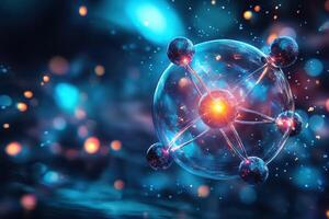 Atom with linked particles photo