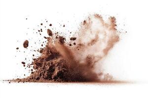 Dust cloud rises from ground during dry weather photo