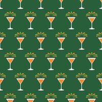 Seamless repeating pattern of drinks in a glass. vector