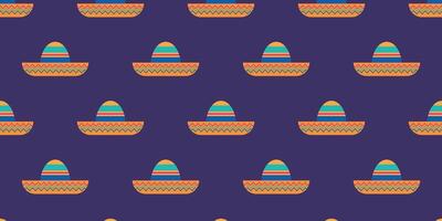 Seamless repeating pattern of mexican hats. vector
