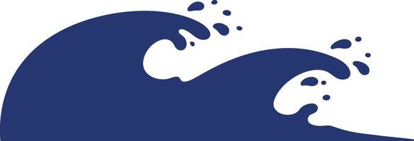 Ocean wave icon simple sea water splash in navy blue color design for graphic use vector