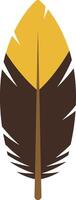 Feather illustration with yellow and brown colors simple nature design element for graphic projects vector