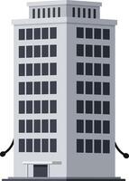 Tall grey office building with many windows and simple rectangular design illustration vector