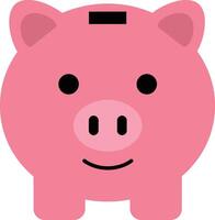 Pink piggy bank illustration for saving money and financial planning concepts in simple flat design style vector