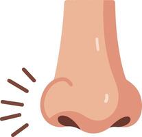 Human Nose with Sense of Smell Symbol Illustration Showing Olfactory Function and Sensory Perception vector