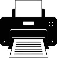 Printer icon with paper output illustration for office and technology use vector
