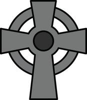 Celtic cross religious symbol illustration in grayscale simple style design vector
