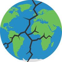 Earth globe with visible cracks symbolizing environmental damage and planetary crisis illustration vector