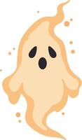 Cute ghost character illustration with soft orange glow and spooky expression for Halloween design and decoration vector